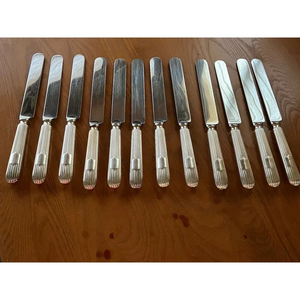 Vintage Wm Hutton & Sons Sheffield England Reeded Harley Pattern 12pc Set